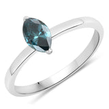 0.63 Carat Genuine Blue Diamond 14K White Gold Ring