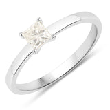 0.38 Carat Genuine White Diamond 14K White Gold Ring