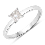 0.43 Carat Genuine White Diamond 14K White Gold Ring