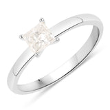 0.50 Carat Genuine White Diamond 14K White Gold Ring