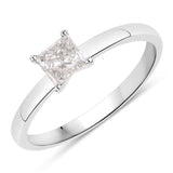 0.51 Carat Genuine White Diamond 14K White Gold Ring
