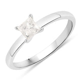 0.55 Carat Genuine White Diamond 14K White Gold Ring