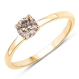 0.59 Carat Genuine LB Diamond 14K Yellow Gold Ring