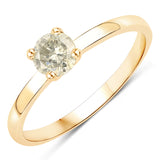 0.46 Carat Genuine LB Diamond 14K Yellow Gold Ring