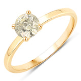 0.60 Carat Genuine LB Diamond 14K Yellow Gold Ring