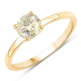 0.79 Carat Genuine LB Diamond 14K Yellow Gold Ring