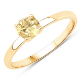 0.57 Carat Genuine TLC Diamond 14K Yellow Gold Ring