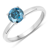 1.03 Carat Genuine Blue Diamond 14K White Gold Ring