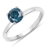 1.09 Carat Genuine Blue Diamond 14K White Gold Ring