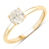 0.91 Carat Genuine LB Diamond 14K Yellow Gold Ring