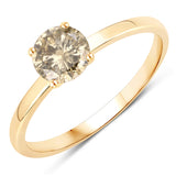 0.91 Carat Genuine TLB Diamond 14K Yellow Gold Ring