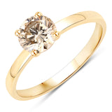 1.00 Carat Genuine TTLB Diamond 14K Yellow Gold Ring