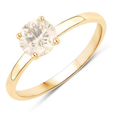 1.01 Carat Genuine TTLB Diamond 14K Yellow Gold Ring