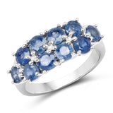 3.00 Carat Genuine Blue Sapphire .925 Sterling Silver Ring