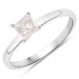 0.55 ct. Genuine White Diamond 14K White Gold Ring