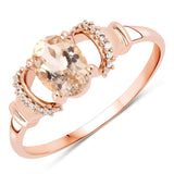 0.75 ct. Genuine Morganite and White Diamond 14K Rose Gold Ring