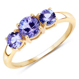 0.93 Carat Genuine Tanzanite 14K Yellow Gold Ring