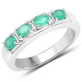 0.60 Carat Genuine Zambian Emerald .925 Sterling Silver Ring
