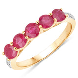 1.47 ct Ruby and White Diamond 14K Yellow Gold Ring