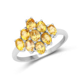 1.82 Carat Genuine Yellow Sapphire .925 Sterling Silver Ring