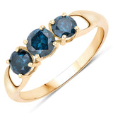 1.01 Carat Genuine Blue Diamond 14K Yellow Gold Ring