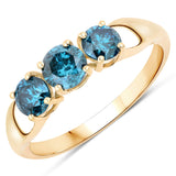 1.03 ct Genuine Blue Diamond 14K Gold Ring for women