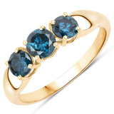 1.03 carat Genuine Blue Diamond 14K Yellow Gold Ring