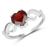 1.85 ct. Genuine Garnet .925 Sterling Silver Ring