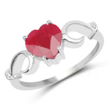 3.31 Carat Genuine Ruby .925 Sterling Silver Ring