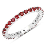 1.38 Carat Genuine Ruby 14K White Gold Ring