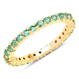 1.02 Carat Genuine Zambian Emerald 14K Yellow Gold Ring