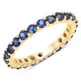 1.63 Carat Genuine Blue Sapphire 14K Yellow Gold Ring