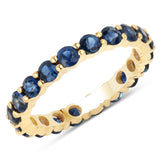 2.60 Carat Genuine Blue Sapphire 14K Yellow Gold Ring