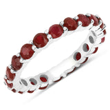 2.60 Carat Genuine Ruby 14K White Gold Ring