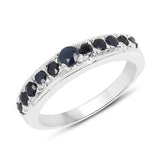 0.57 Carat Genuine Blue Sapphire .925 Sterling Silver Ring for women