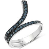 0.46 Carat Genuine Blue Diamond .925 Sterling Silver Ring