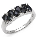 1.69 Carat Genuine Orange Sapphire & White Diamond .925 Sterling Silver Ring