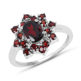 1.80 Carat Genuine Garnet .925 Sterling Silver Ring