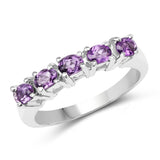 0.80 ct Genuine Amethyst .925 Sterling Silver Ring for women