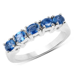 1.00 ct. Genuine Blue Sapphire .925 Sterling Silver Ring for women
