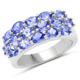 2.72 ct. Genuine Tanzanite .925 Sterling Silver Ring