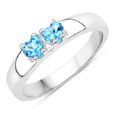 0.56 Carat Genuine Swiss Blue Topaz .925 Sterling Silver Ring