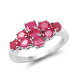 1.98 Carat Genuine Glass Filled Ruby .925 Sterling Silver Ring