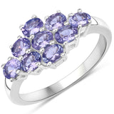 1.53 ct. Genuine Tanzanite .925 Sterling Silver Ring