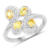 0.60 ct. Genuine Yellow Sapphire .925 Sterling Silver Ring