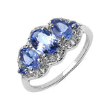 1.75 Carat Genuine Tanzanite .925 Sterling Silver Ring