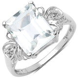3.30 ct.. t.w. Crystal Quartz and White Topaz Ring in Sterling Silver