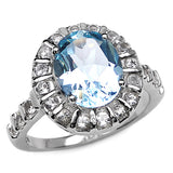 4.08 Carat Genuine Amethyst and White Topaz .925 Sterling Silver Ring