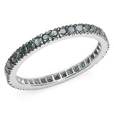 0.57 Carat Genuine Blue Diamond .925 Sterling Silver Ring