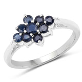 0.66 ct. Genuine Blue Sapphire .925 Sterling Silver Ring